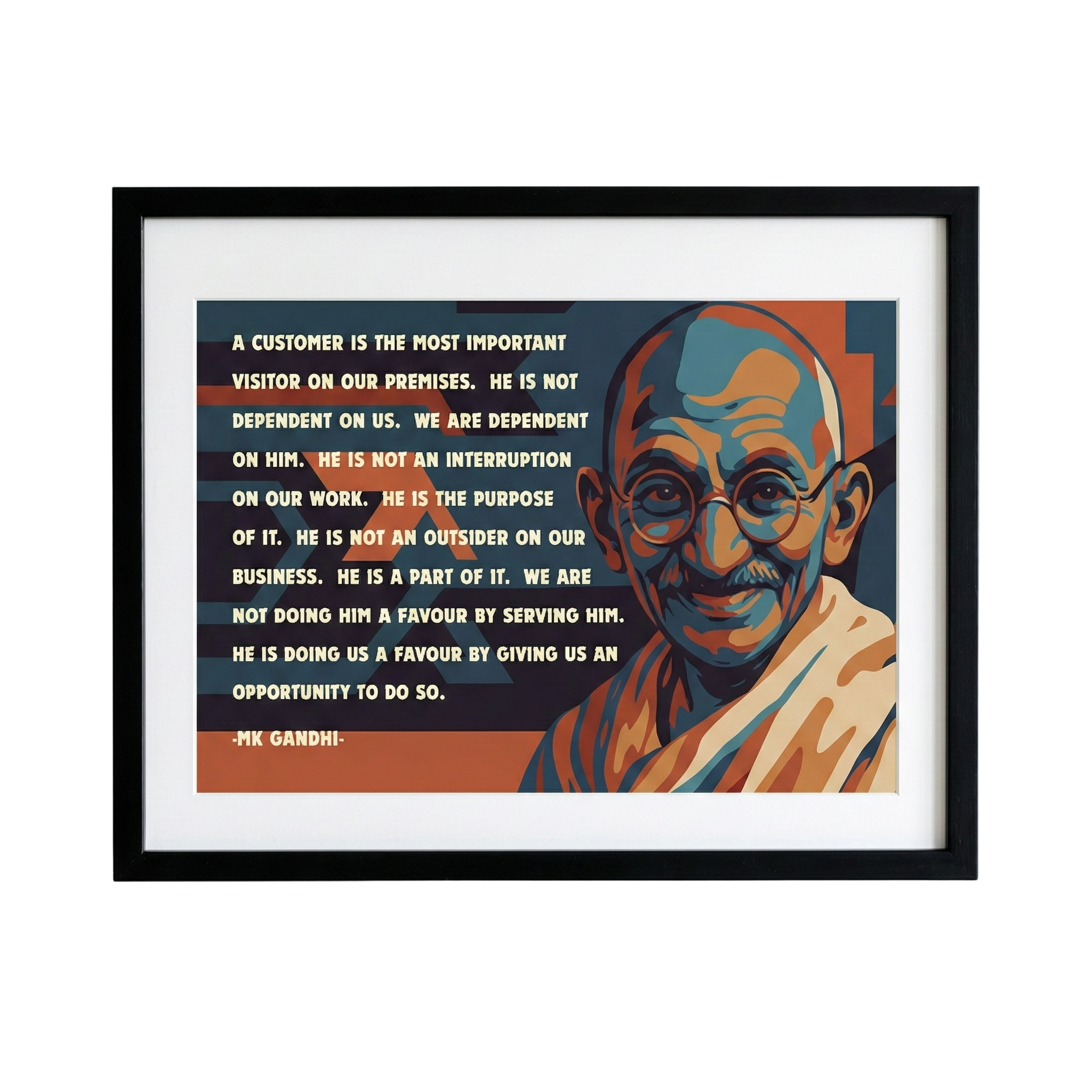 Mahatma Gandhi's Quote on Customer Service  | A3 Size Premium Framed Poster