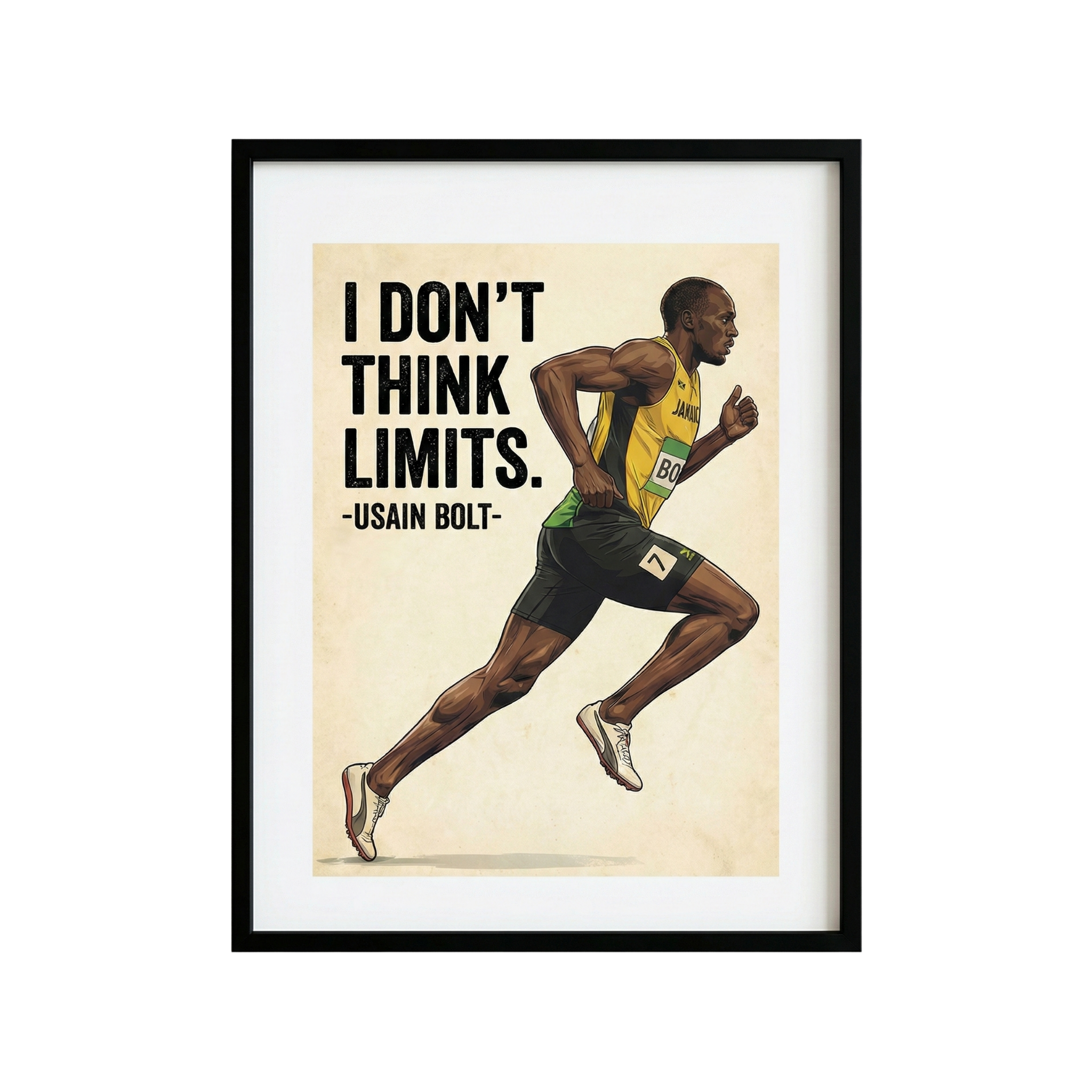 Usain Bolt Inspirational Quote Poster Frame | A3 size Premium Framed Poster